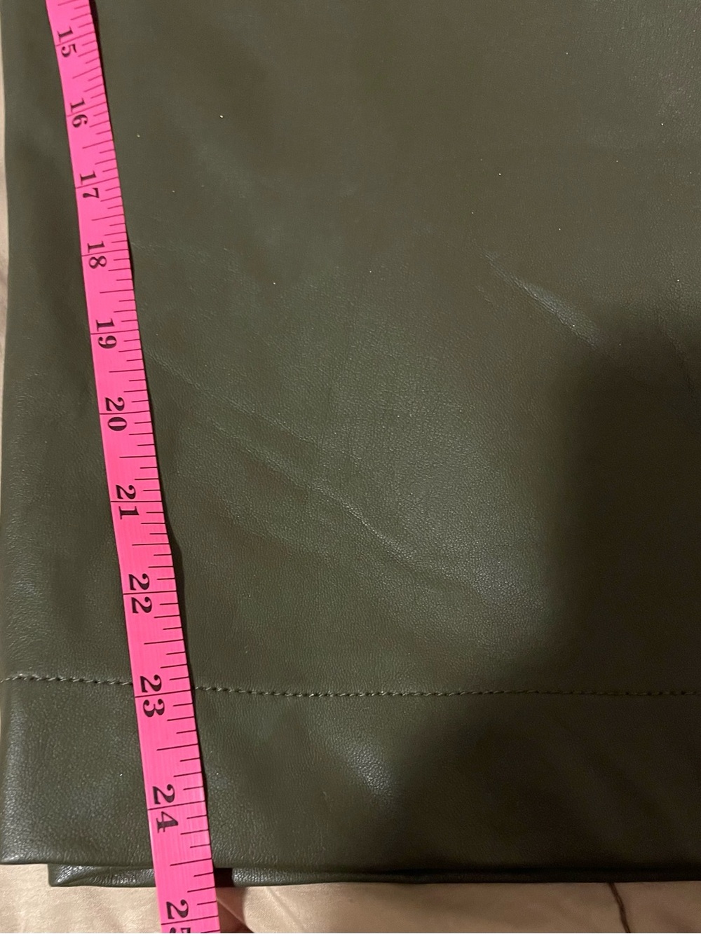 Maeve by Anthropologie Dark Green Faux Leather Cropped Pants - Picture 6 of 6
